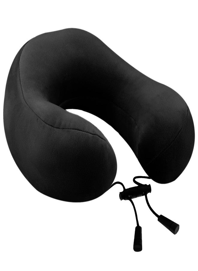 GREELI Super Soft Fiber Filled Neck Pillow for Travel Neck Rest Pillow with 5 Years Warranty (Black) - Image 1